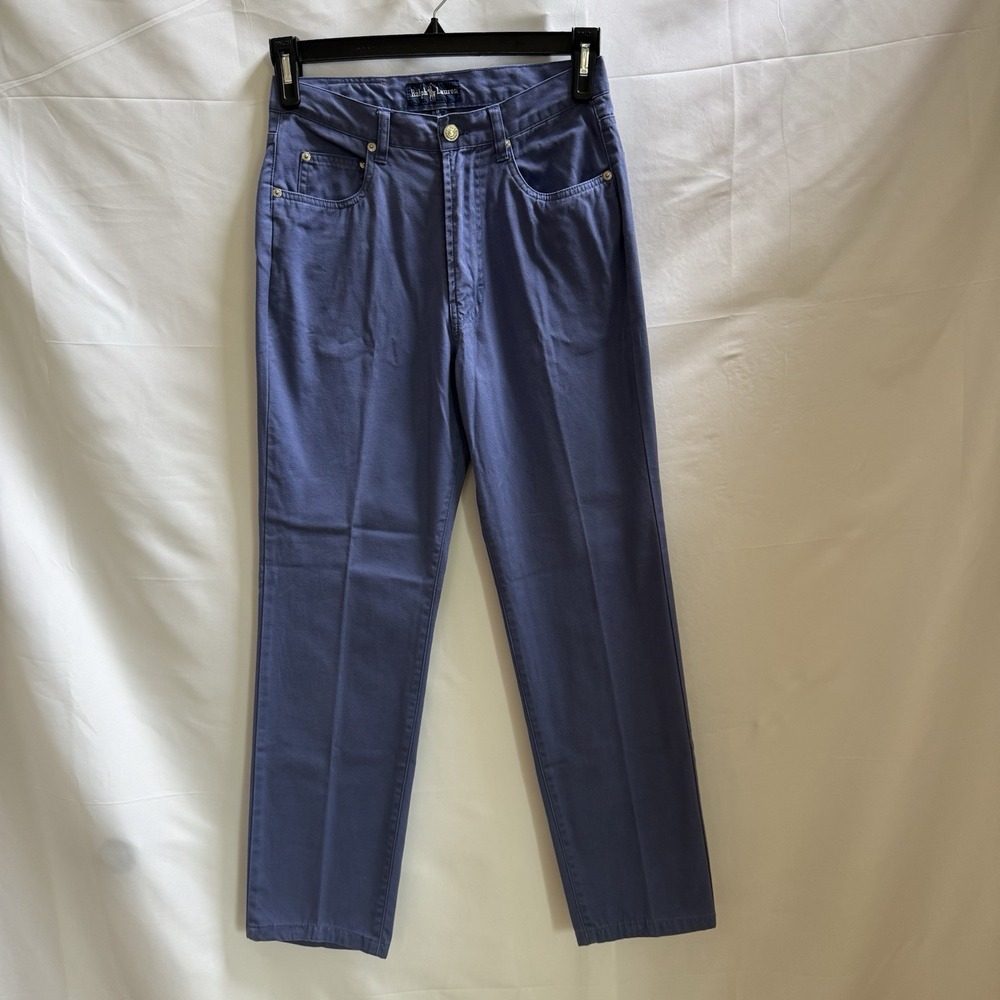 RALPH LAUREN Blue‎ Label VTG Cotton 5 Pocket Pant Periwinkle Blue Women's Size 8